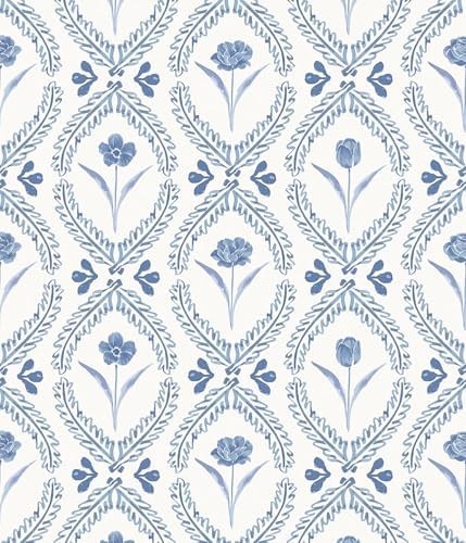 Orainege Floral Peel and Stick Wallpaper Blue Floral Contact Paper by Orainege