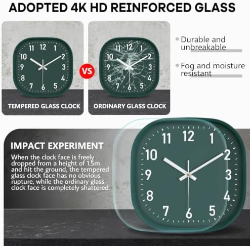 10Inch Square Silent Analog Wall Clock - Image 4