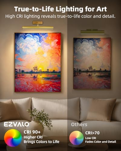 EZVALO 16‘’ Picture Lights for Wall, 6000mAh Rechargeable Art Lights - Image 6