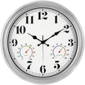 JENLYSTIME 16 Inch Silver Vintage Waterproof Outdoor Wall Clock by JENLYSTIME