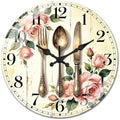 peacoblue Rose and Tableware Wall Clocks Battery Operated by PEACOBLUE