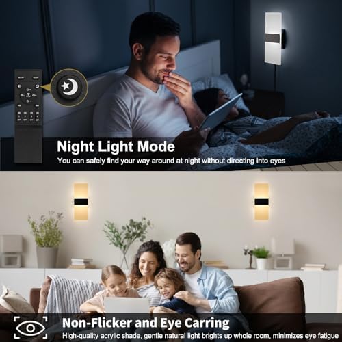 GOODATE 4 Pack Plug in Wall Sconces - Image 4
