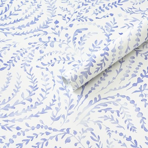 Ismoon Boho Peel and Stick Wallpaper Blue and White Farmhouse Contact Paper by Ismoon