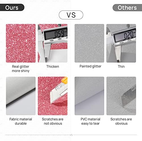 Stickyart Coral Pink Glitter Wallpaper Stick and Peel - Image 3