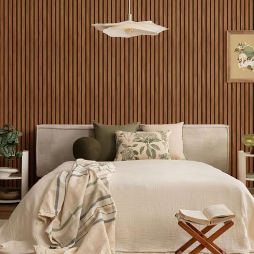 Main Street Peel and Stick Wallpaper Sheets, Wood Slat Design 12-Pack - Image 6
