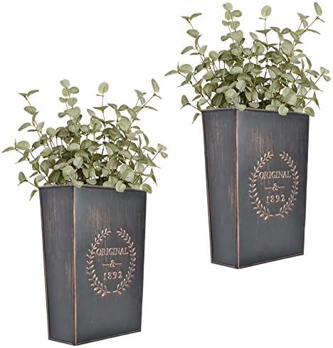 LESEN Rustic Metal Wall Planter Country Home Hanging Wall Vase Pocket by LESEN