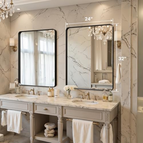 32"x24" Bathroom Vanity Mirror for Wall Aluminum Framed Farmhouse Rectangle - Image 2