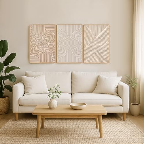 Zessonic Neutral Textured 3D Abstract Boho Minimalist Wall Art - Image 6