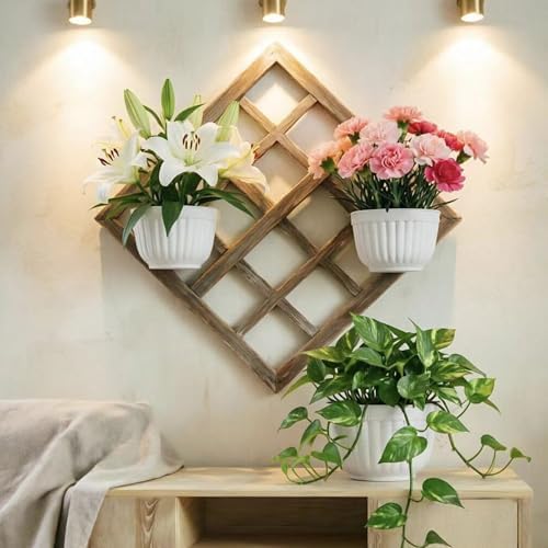 8 Pack Resin Wall Hanging Planter Pots Vertical Garden Living Wall Mount Window - Image 3
