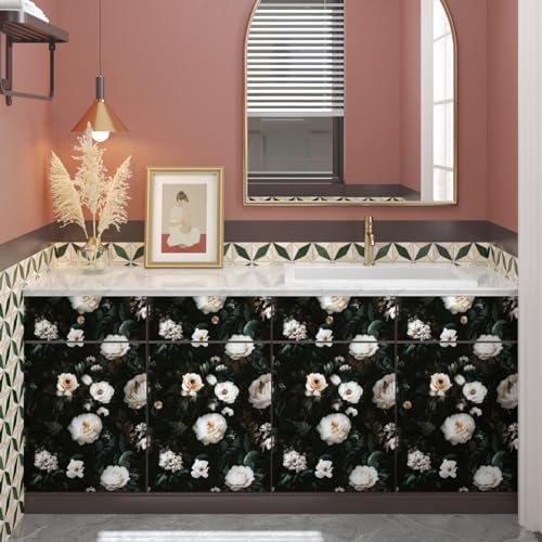 White Vintage Floral Peel and Stick Wallpaper 17.5" x 393" - Image 4