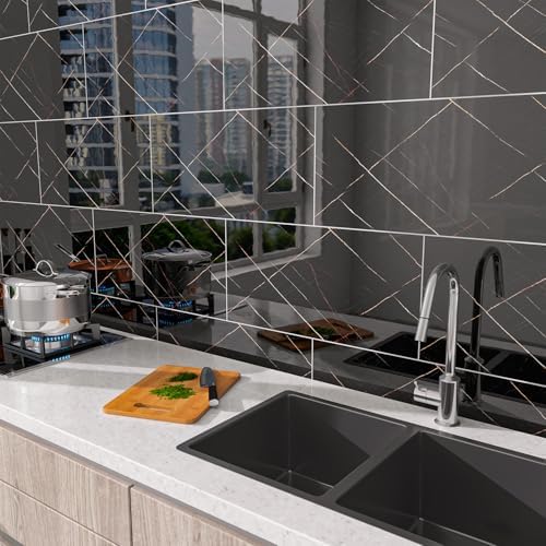 Marble Peel and Stick Backsplash 23.6 x11.8 in - Image 6