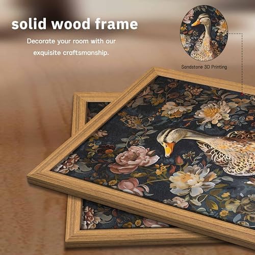 Vintage Duck Framed Wall Art, William Morris Floral Wall Decor, Cottagecore 3D - Image 5
