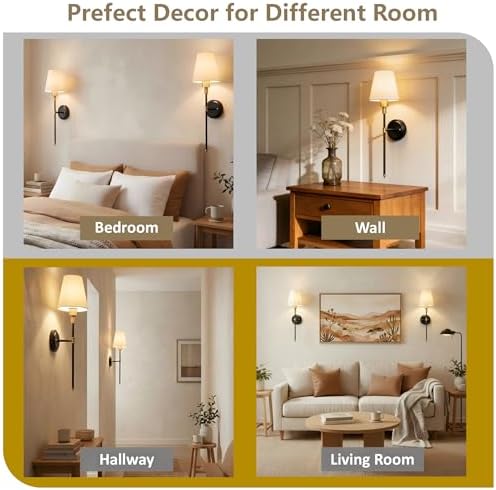 Battery Operated Wall Sconce: Set of 2 Wireless Wall Light 12000mAh - Image 3