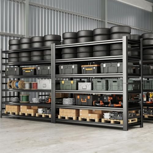 Heavy Duty Garage Shelving 5 Tier Adjustable Metal Storage Rack - Image 2