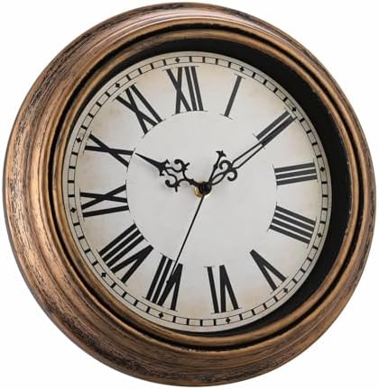 Plumeet Extra Large Retro Wall Clock, Roman Numerals, Battery Operated - Image 4