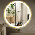 30 Inch Gold Bathroom Round LED Mirror by ARUMMA