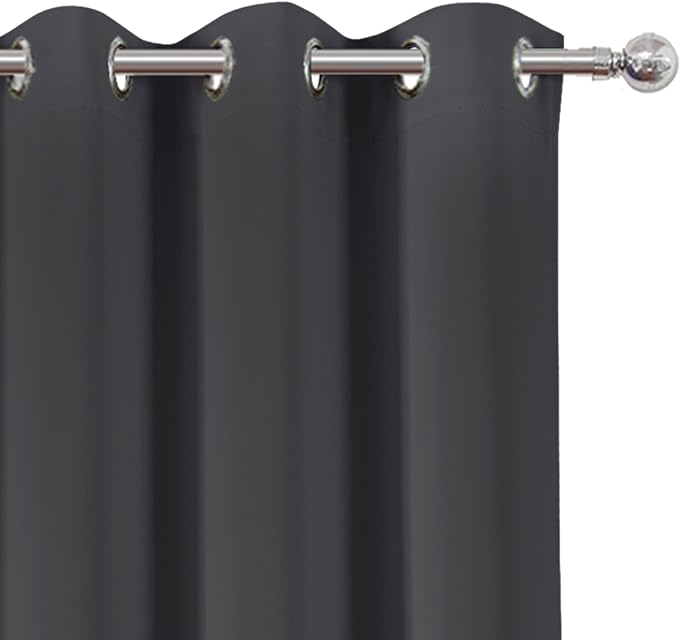 LEMOMO Blackout Curtains 42 x 63 inch/Dark Grey Curtains Set of 2 - Image 6