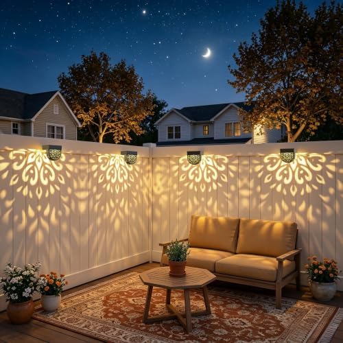Solar Fence Lights 6 Pack Solar Deck Step Wall Lights Outdoor Waterproof LED - Image 2