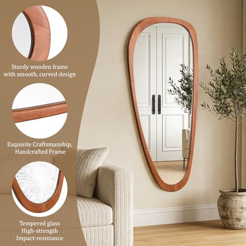 WallBeyond Asymmetrical Mirror, Irregular Mirror Full Length, Boho Wall Mirrors - Image 4