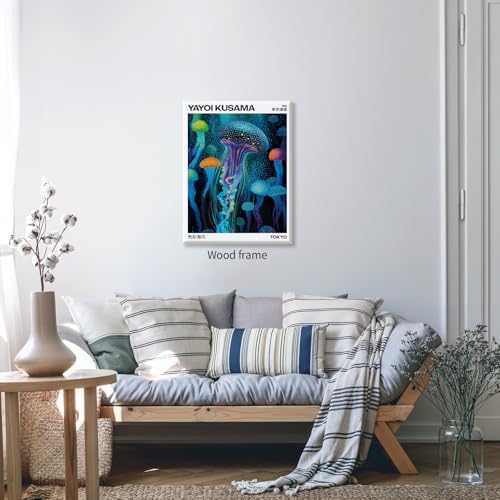 Colorful Ocean Jellyfish Wall Art Unique Japanese Animal Posters Yayoi Kusama - Image 3