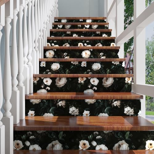 White Vintage Floral Peel and Stick Wallpaper 17.5" x 393" - Image 3