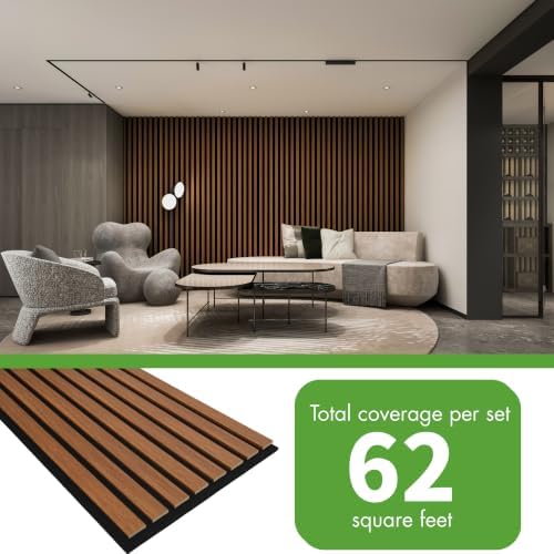 Art3d 12" x 93" Acoustic Wood Slat Wall Panel, 62 sq.ft - Image 4