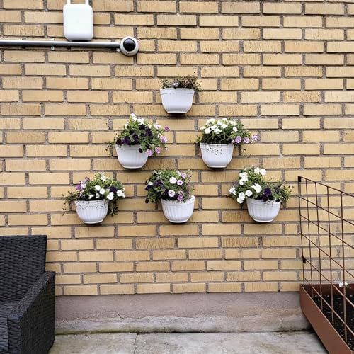 8 Pack Resin Wall Hanging Planter Pots Vertical Garden Living Wall Mount Window - Image 4