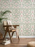 YXTII 590.5" × 17.3" Floral Wallpaper Peel and Stick Pink and Green Wallpaper by YXTII