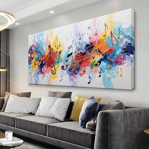 Suconvng Abstract Wall Art For Living Room Colorful Musical Note Canvas Art by Suconvng