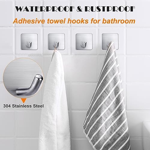 FOTYRIG Heavy Duty Adhesive Towel Hooks Stick on Towel Hanger Wall Holder - Image 4