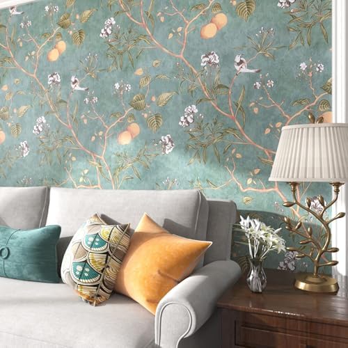 Laatse Vintage Bird Floral Wallpaper Peel and Stick 17.5" x 197" - Image 6