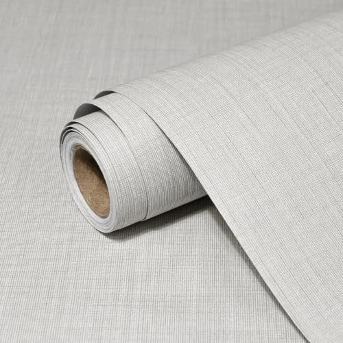 Grasscloth Peel and Stick Wallpaper 23.6"X480.3" Beige Contact Paper by Unknown