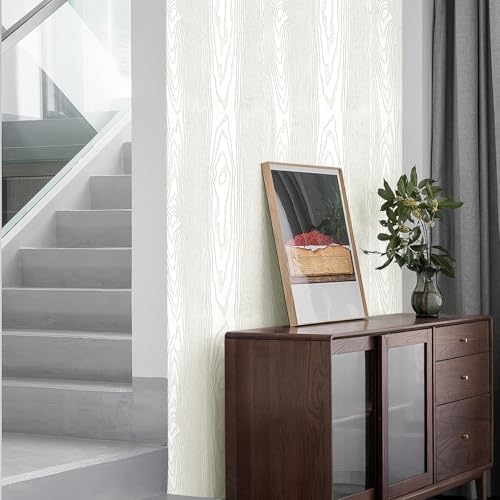 Yun-aeon Light White and Silver Wood Contact Paper 17.3"x200" Rustic Wooden - Image 7