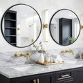 FGU Round Bathroom Mirror for Over Sink 2 Pack 26" Black Circle Wall Mirror by Unknown