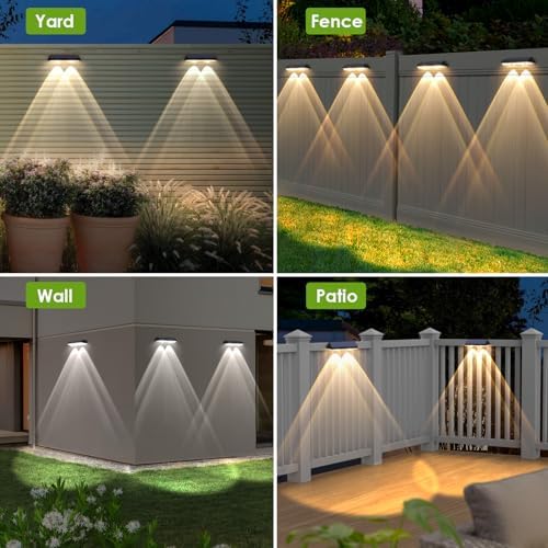 Solar Fence Lights Outdoor, IP65 Waterproof LED, 3 Mode - Image 6