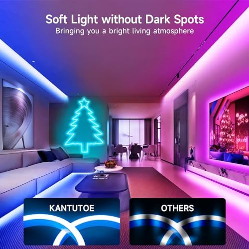 KANTUTOE LED Neon Rope Lights, 16.4ft RGB LED Light Strip, 24V Music Sync - Image 2