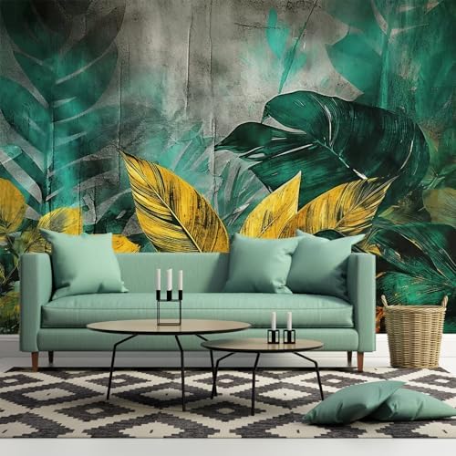 Tropical Element Leaf Background Mural Peel and stick-108"x157" - Image 2