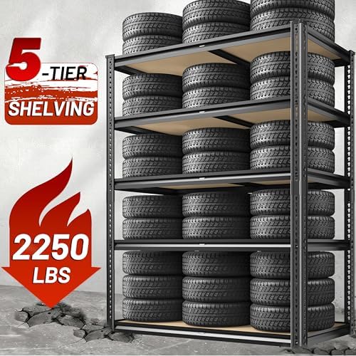 ROOMFAVE 2250LBS Storage Shelves Heavy Duty, 5 Tier, 35.56" W - Image 5