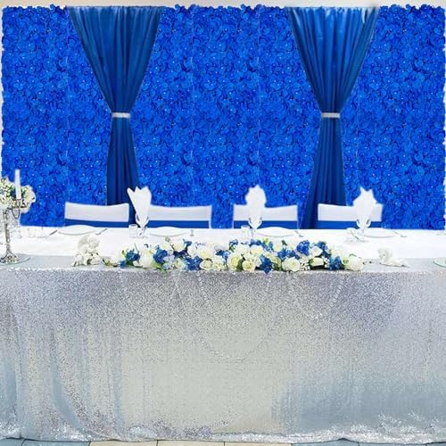 BLOSMON Royal Blue Flower Wall Backdrop Panels, 24 x 16 Inch - Image 4