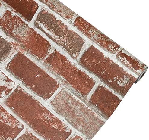 Hopeak Red Brick Wallpaper, Self-Adhesive Peel and Stick Waterproof and - Image 2