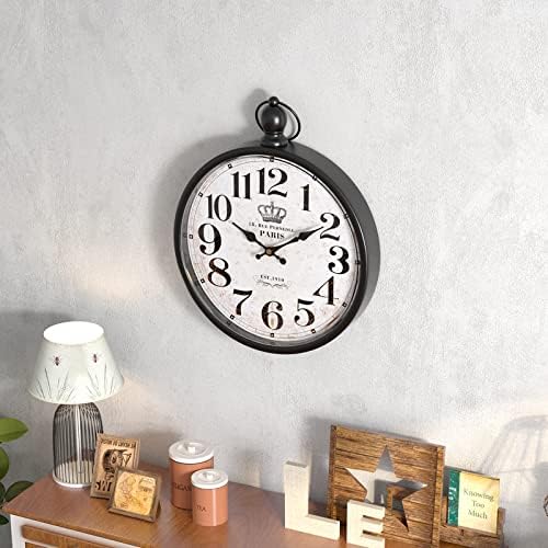 Menterry Retro Farmhouse Wall Clock. Black Vintage Antique Style - Image 4