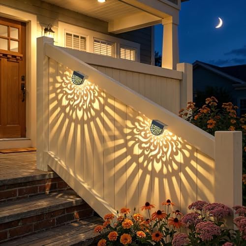 6 Pack Solar Fence Lights Wall lihgts Outdoor Decorations Solar Powered Step - Image 4