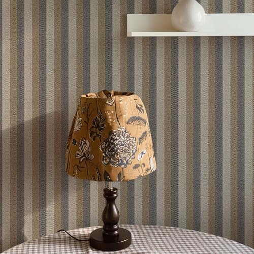 Herringbone Striped Peel and Stick Wallpaper 17.3"x120" Black Grey Brown - Image 6