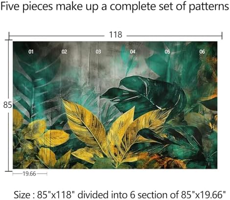 Tropical Element Leaf Background Mural Peel and stick-85"x118" - Image 5
