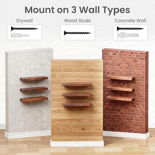 16 in Floating Shelves for Wall Decor Color Brown, Pack 2 - Image 5