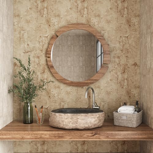 VEELIKE Aged Tan Concrete Wallpaper Peel and Stick Textured Distressed Concrete - Image 4