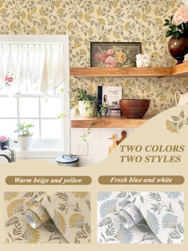 Dimoon Vintage Peel and Stick Wallpaper Floral Contact Paper Farmhouse - Image 7