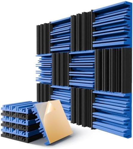 12 Pack Acoustic Foam Panels for Walls, Self-Adhesive Soundproofing Padding by LIGHTDESIRE