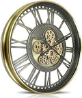 Real Moving Gears Wall Clock Large Modern Metal Clocks by DORBOKER
