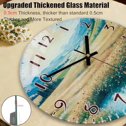 12 Inch Silent Wall Clock Non Ticking, Glass Analog Battery Operated Clock - Image 5